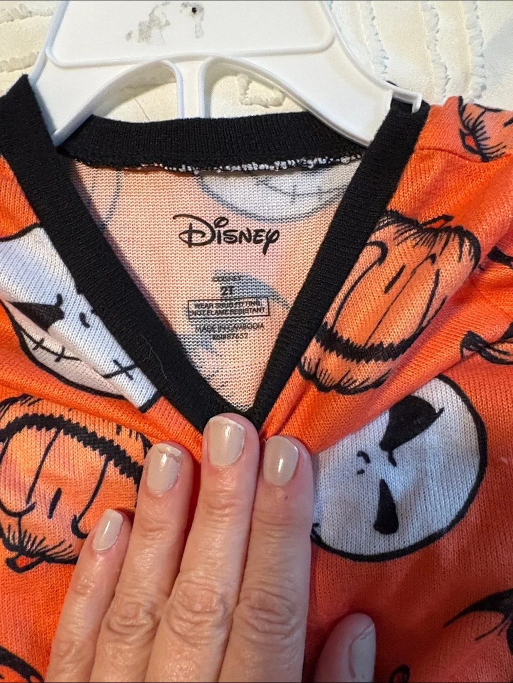 Disney Orange & Black Halloween Jack Skellington Pajama Set